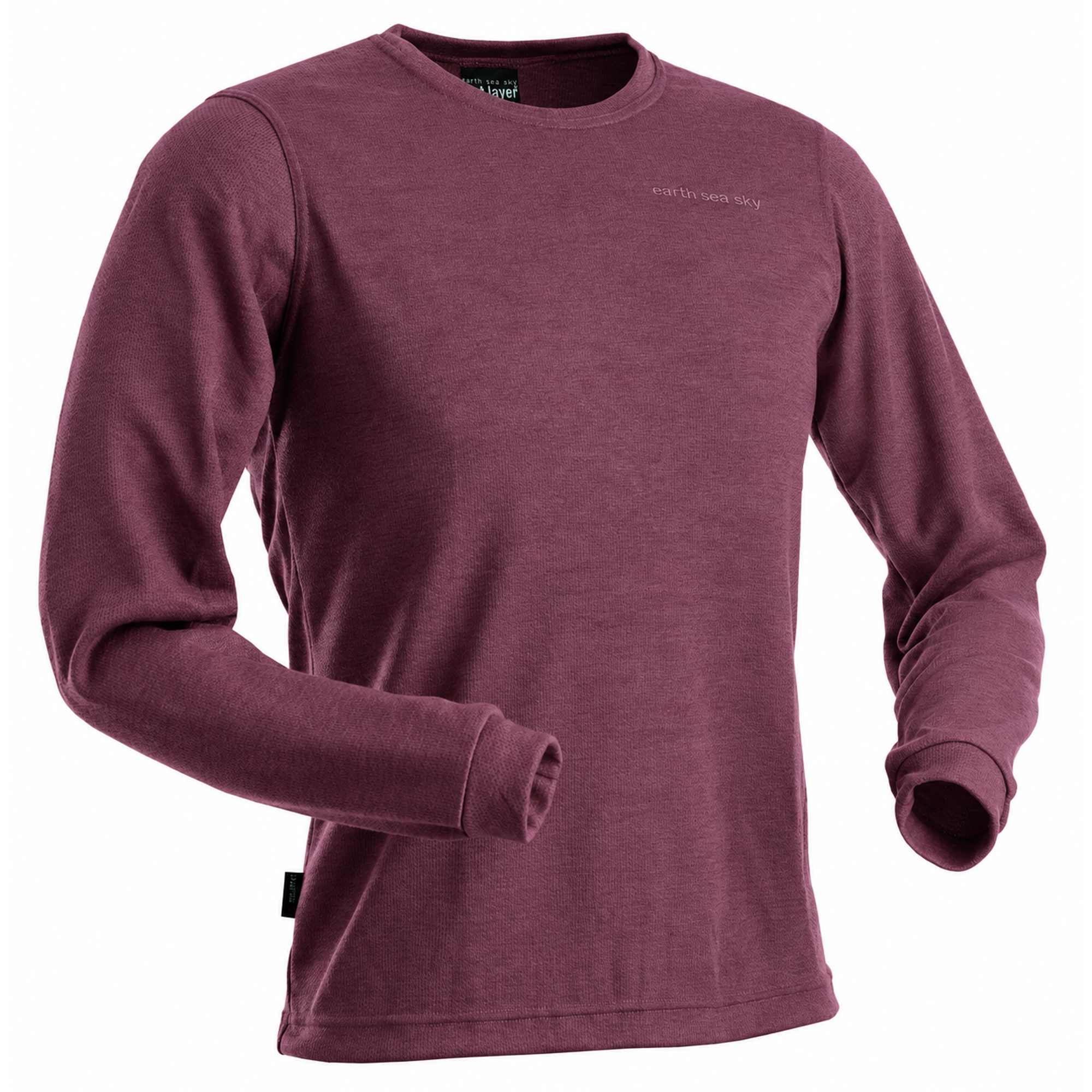 Earth Sea Sky First Layer Mid Weight Crew Long Sleeve Men’s in Plum
