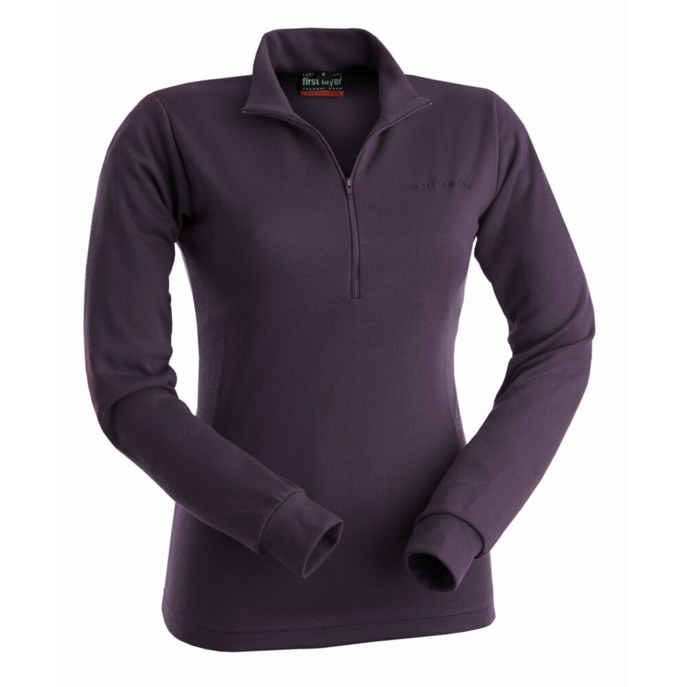 511030-AUBERGINE_WOMENSFIRSTLAYERMIDWEIGHTLONGSLEEVEZIPPOLO_EARTHSEASKY