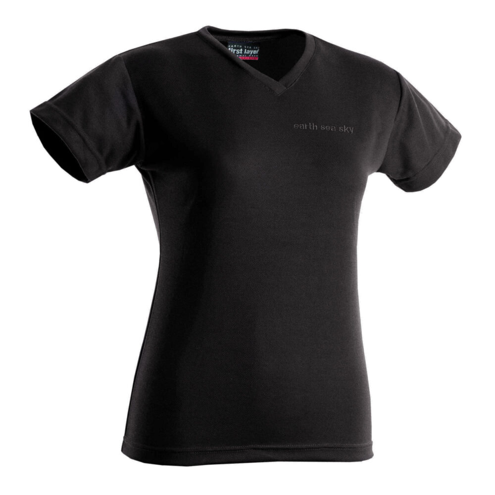 511050_BLACK_WOMENSFIRSTLAYERMIDWEIGHTVNECKSHORTSLEEVE_EARTHSEASKY