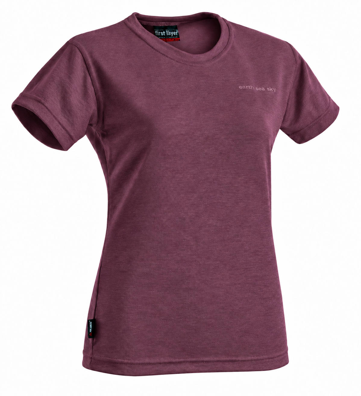 Earth Sea Sky First Layer Mid Weight Crew Short Sleeve Women’s in Plum